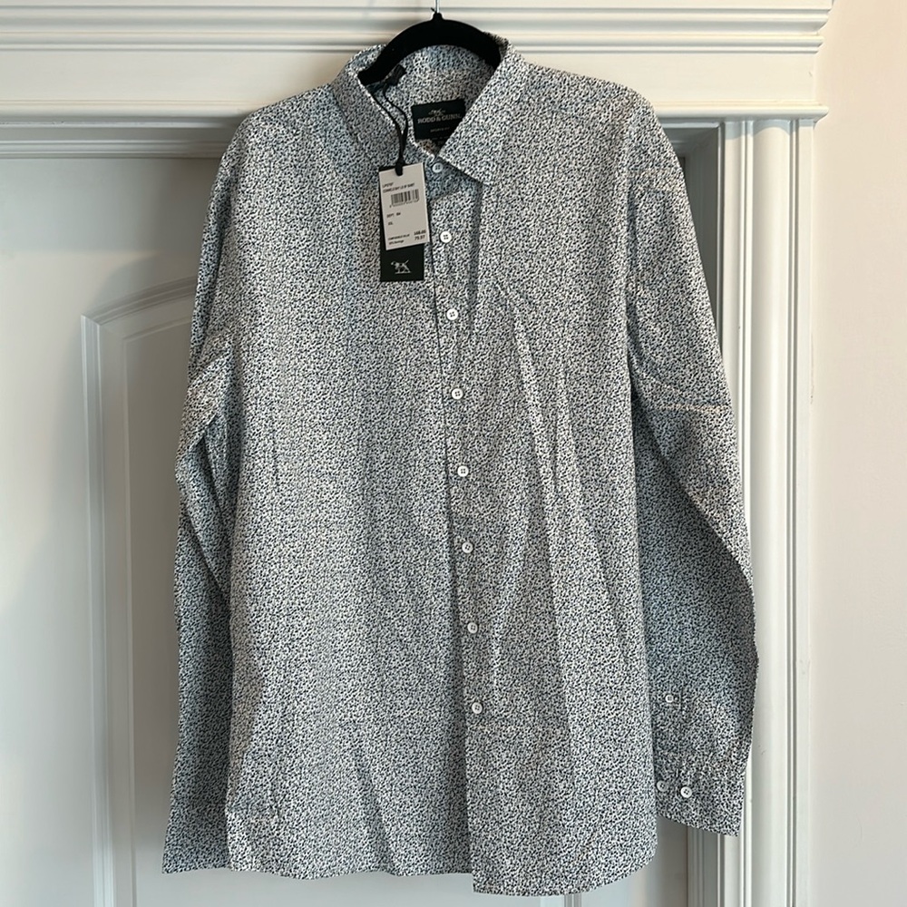 XXL New With Tags Rodd & Gunn Sport Botton Up Dress Shirt Pattern